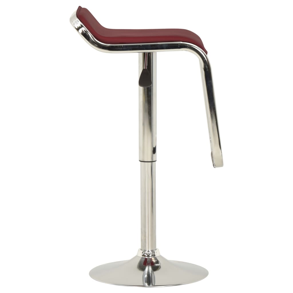 323372  Bar Stools 2 pcs Wine Red Fabric and Bentwood