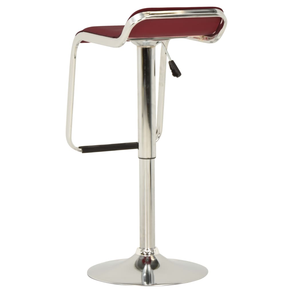 323372  Bar Stools 2 pcs Wine Red Fabric and Bentwood