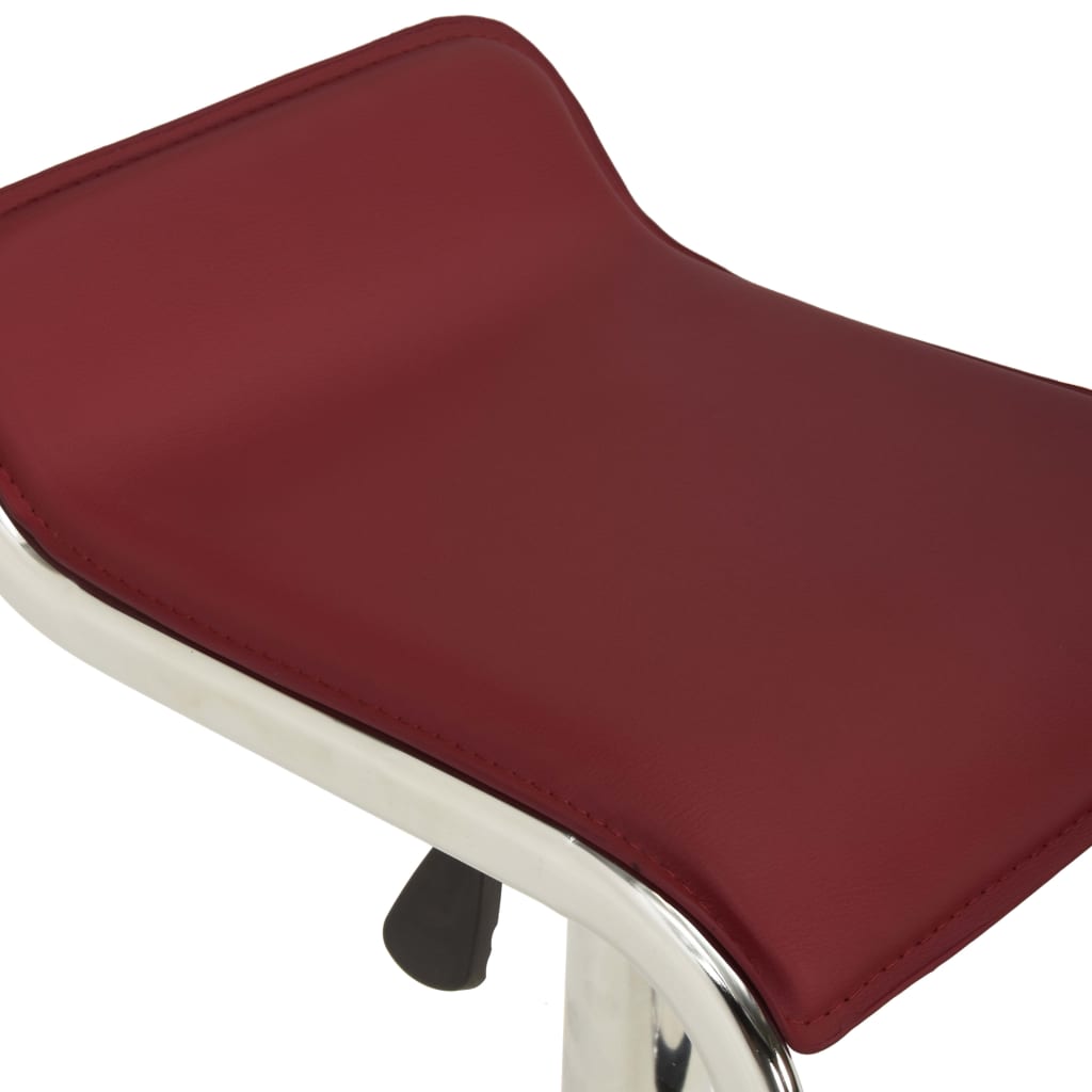 323372  Bar Stools 2 pcs Wine Red Fabric and Bentwood