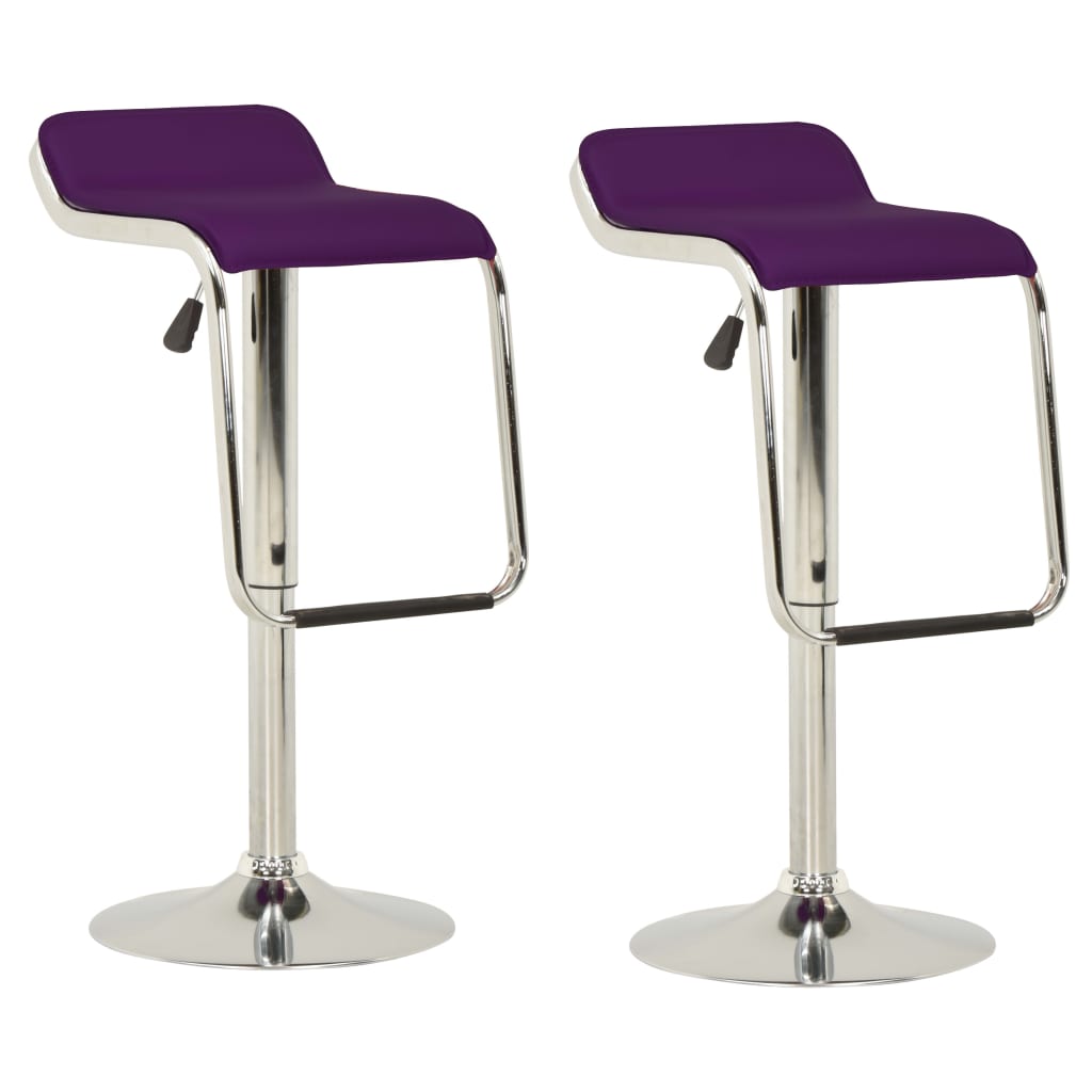 323374  Bar Stools 2 pcs Purple Fabric and Bentwood
