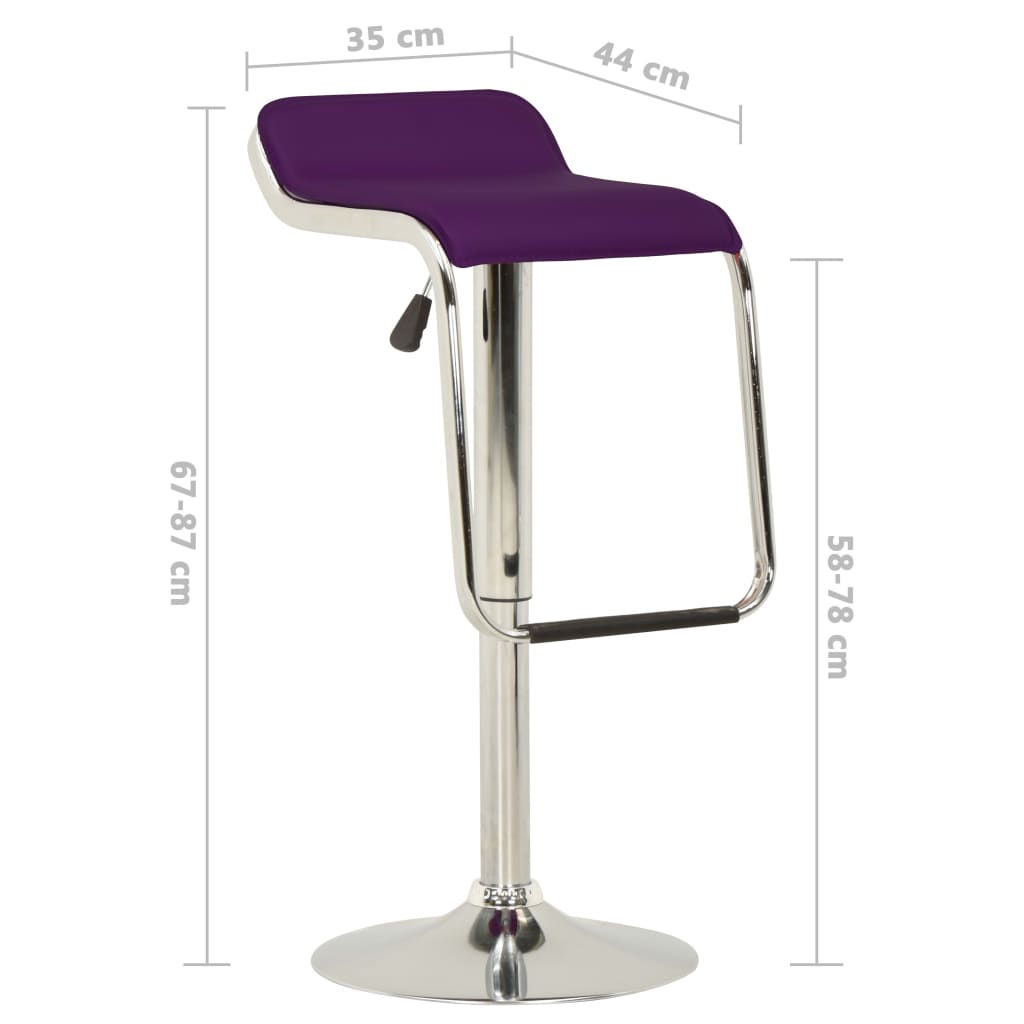 323374  Bar Stools 2 pcs Purple Fabric and Bentwood