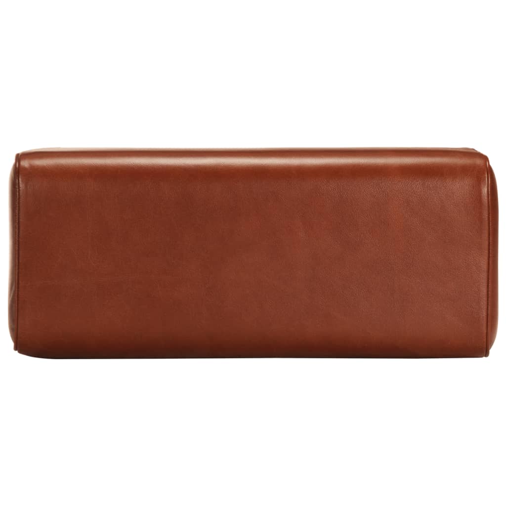 Πάγκος Γυμναστικής Bok Καφέ 58 εκ. Γνήσιο Δέρμα & Ξύλο Μάνγκο