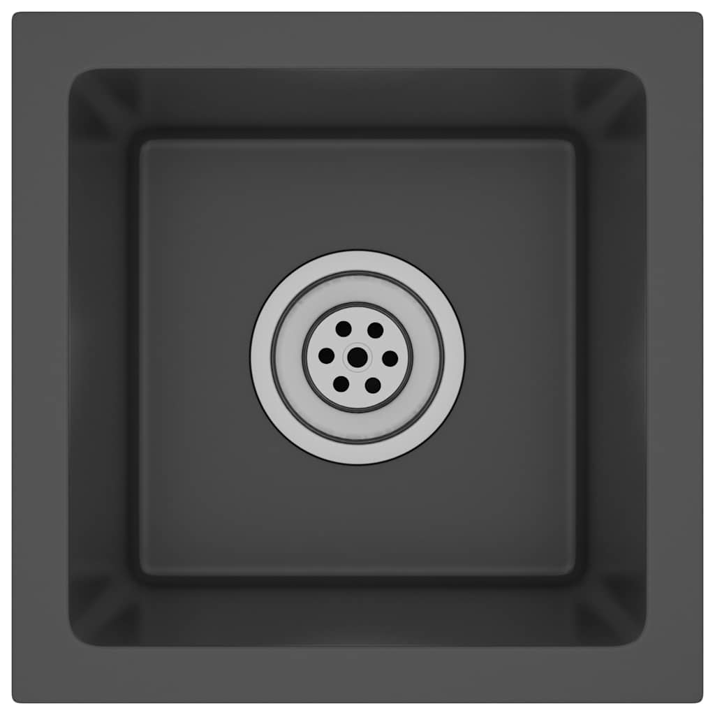 Νεροχύτης Κουζίνας Χειροποίητος Μαύρος από Ανοξείδωτο Ατσάλι - Pakobazaar