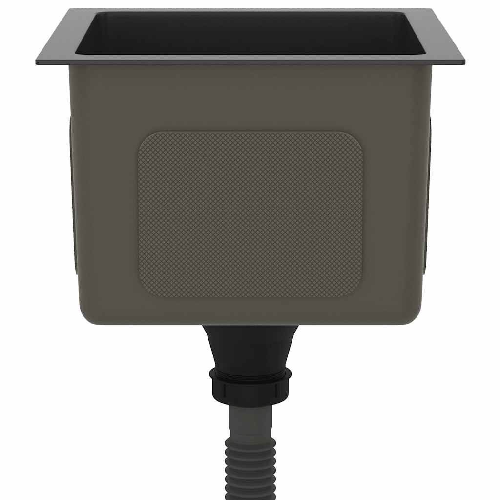 Νεροχύτης Κουζίνας Χειροποίητος Μαύρος από Ανοξείδωτο Ατσάλι - Pakobazaar