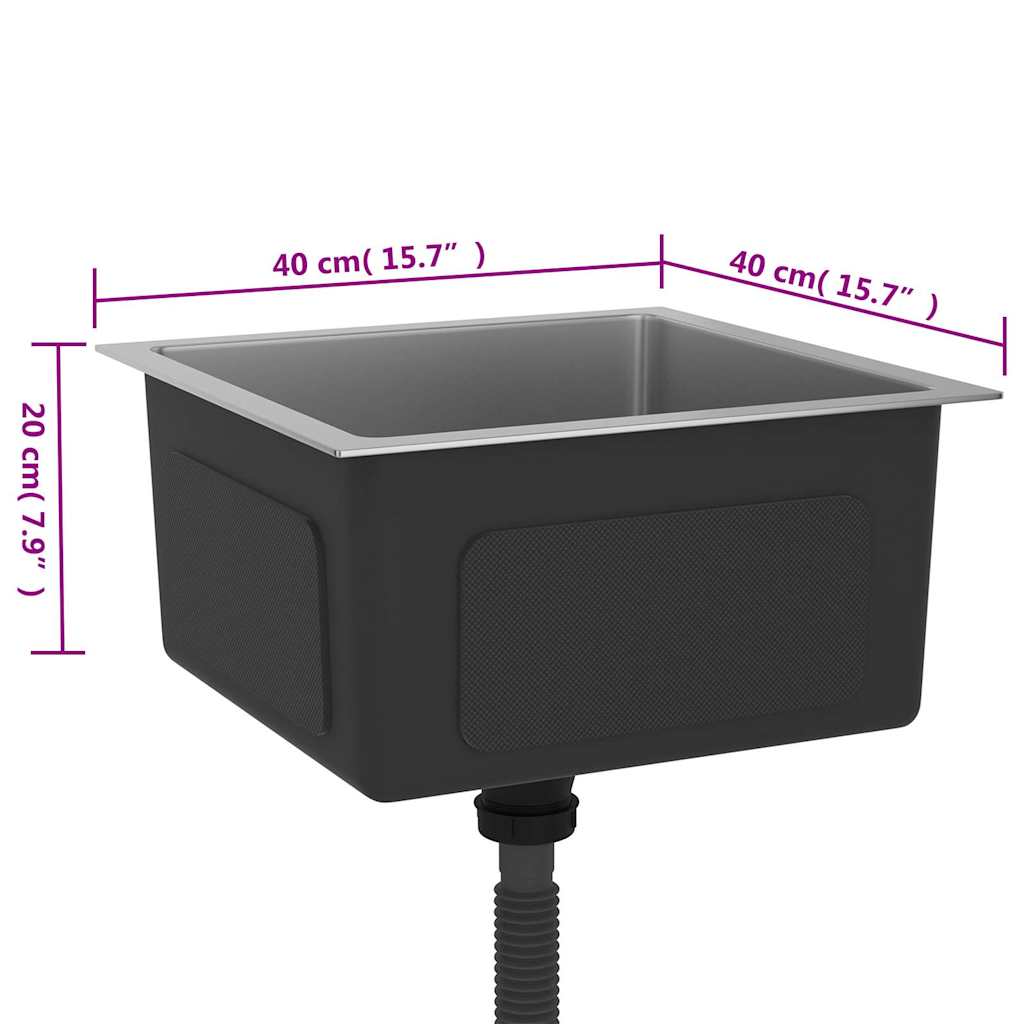 Νεροχύτης Κουζίνας Χειροποίητος από Ανοξείδωτο Ατσάλι - Pakobazaar