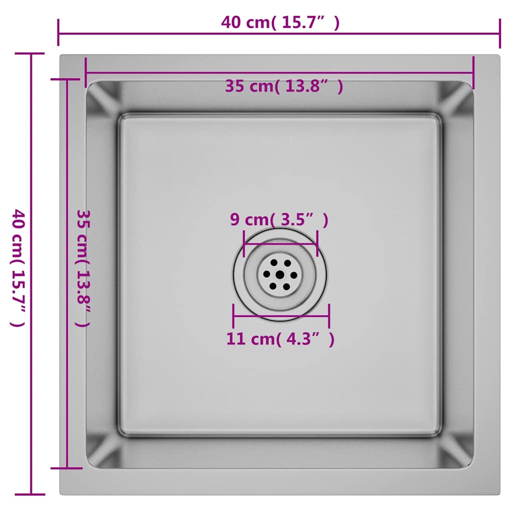 Νεροχύτης Κουζίνας Χειροποίητος από Ανοξείδωτο Ατσάλι - Pakobazaar