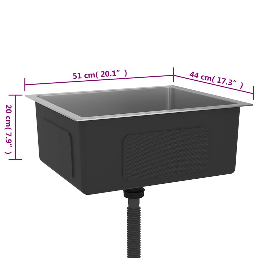 Νεροχύτης Κουζίνας Χειροποίητος από Ανοξείδωτο Ατσάλι - Pakobazaar