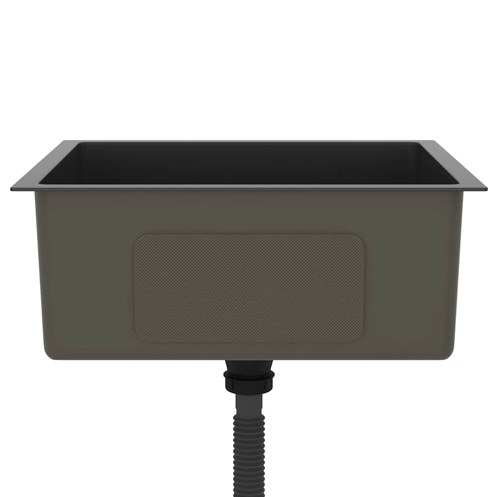 Νεροχύτης Κουζίνας Χειροποίητος Μαύρος από Ανοξείδωτο Ατσάλι - Pakobazaar