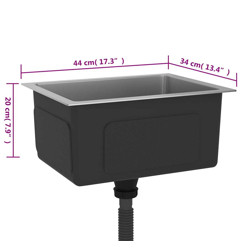 Νεροχύτης Κουζίνας Χειροποίητος από Ανοξείδωτο Ατσάλι - Pakobazaar