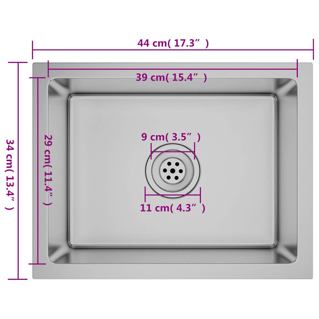Νεροχύτης Κουζίνας Χειροποίητος από Ανοξείδωτο Ατσάλι - Pakobazaar