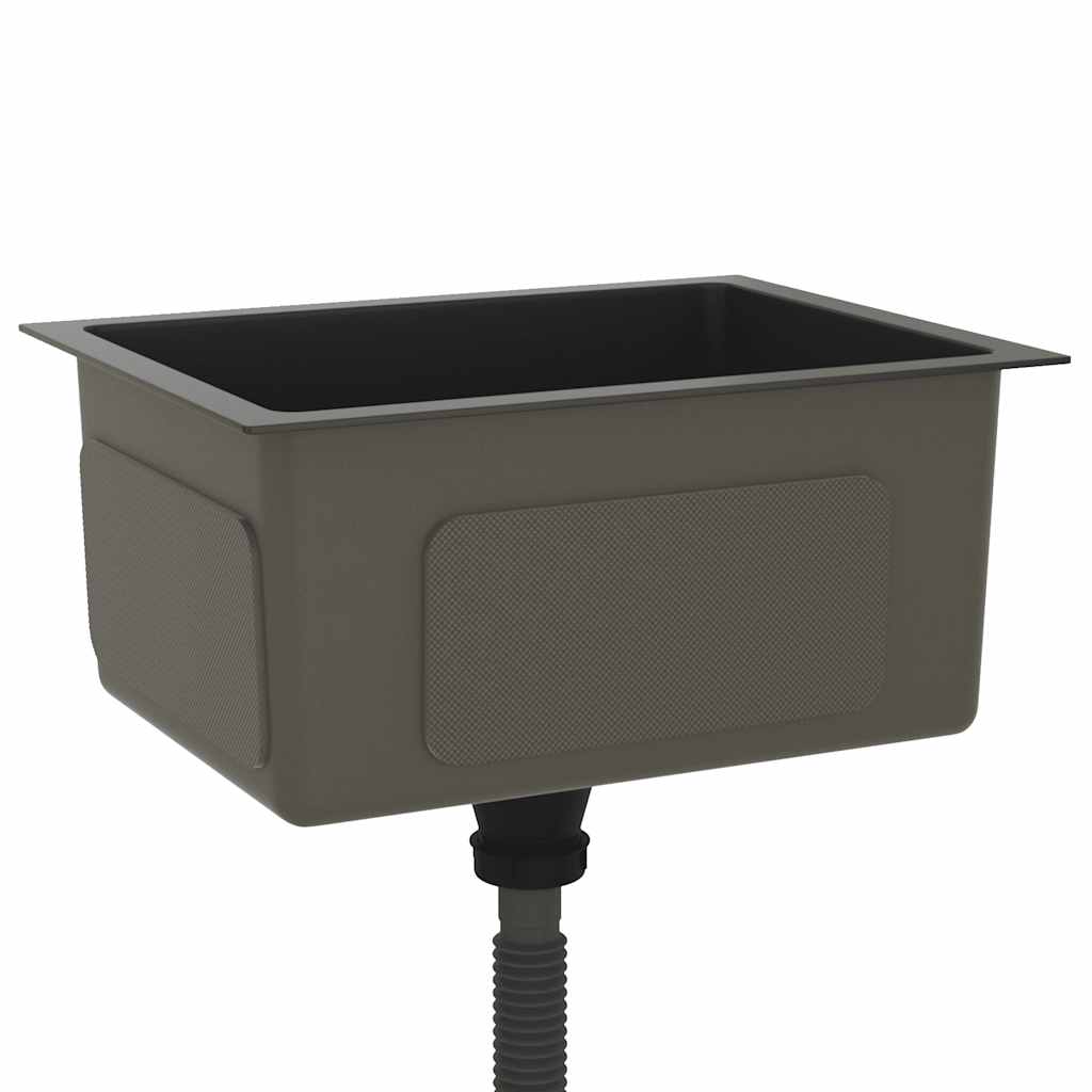 Νεροχύτης Κουζίνας Χειροποίητος Μαύρος από Ανοξείδωτο Ατσάλι - Pakobazaar