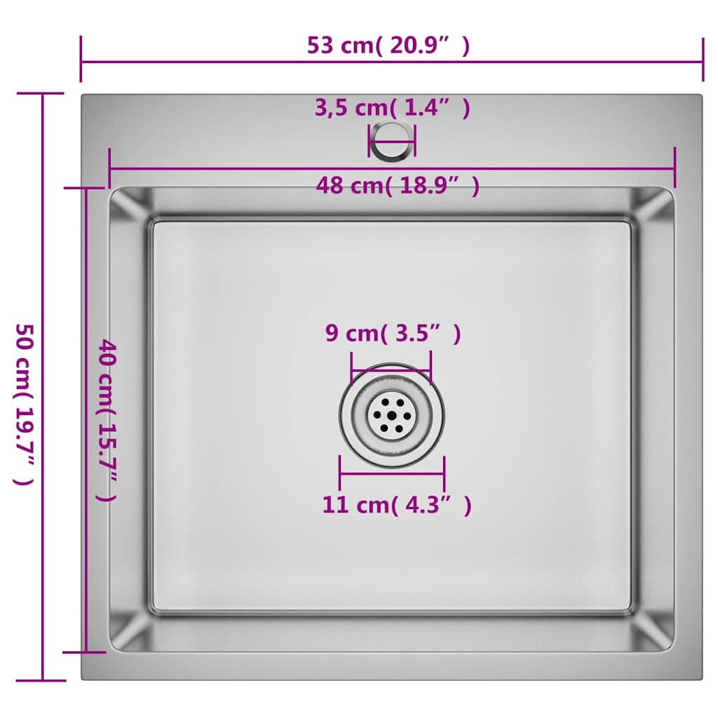 Νεροχύτης Κουζίνας Χειροποίητος από Ανοξείδωτο Ατσάλι - Pakobazaar
