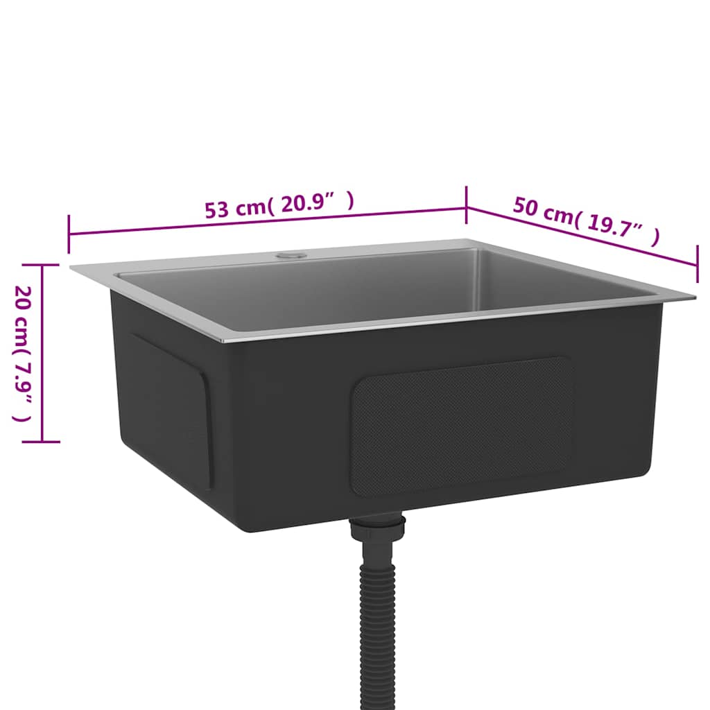 Νεροχύτης Κουζίνας Χειροποίητος από Ανοξείδωτο Ατσάλι - Pakobazaar
