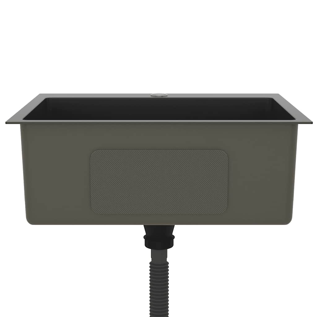 Νεροχύτης Κουζίνας Χειροποίητος Μαύρος από Ανοξείδωτο Ατσάλι - Pakobazaar