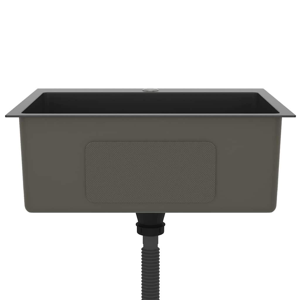 Νεροχύτης Κουζίνας Χειροποίητος Μαύρος από Ανοξείδωτο Ατσάλι - Pakobazaar