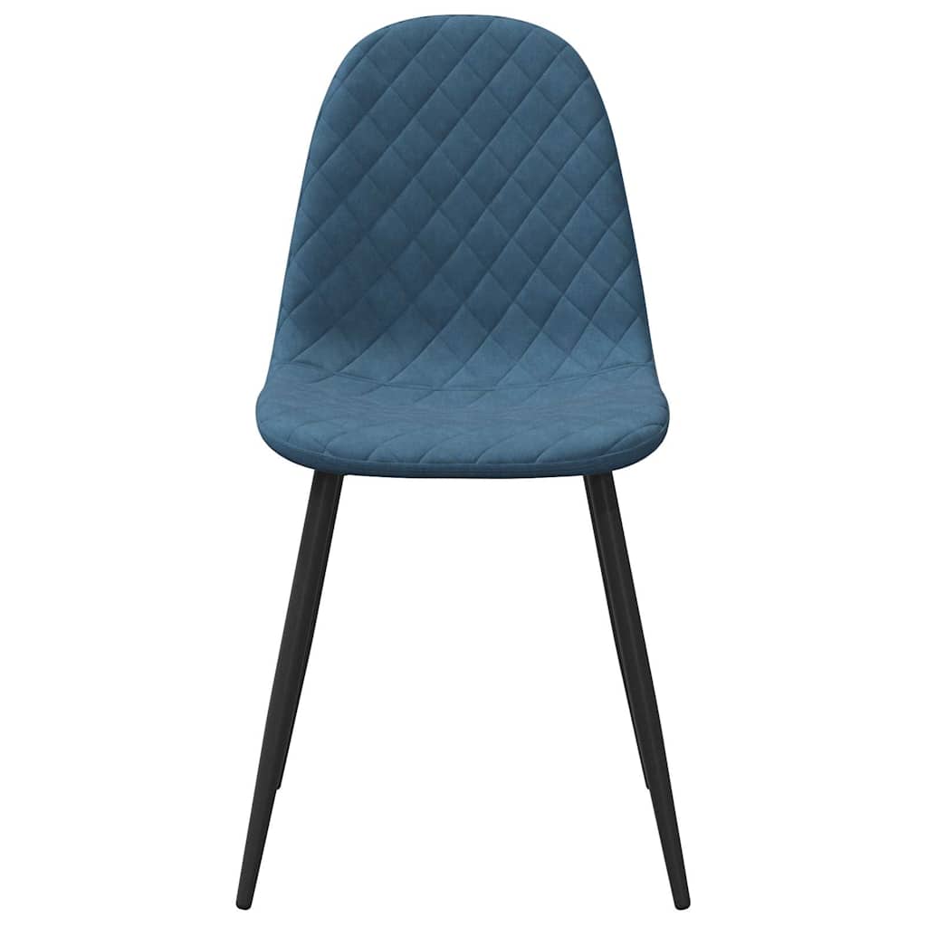 Καρέκλες Τραπεζαρίας 4 τεμ. Μπλε Βελούδινες