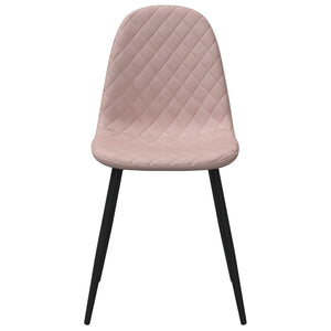 Καρέκλες Τραπεζαρίας 4 τεμ. Ροζ Βελούδινες