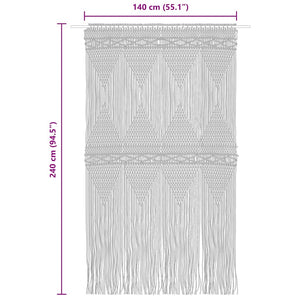 Κουρτίνα Μακραμέ 140 x 240 εκ. Βαμβακερή