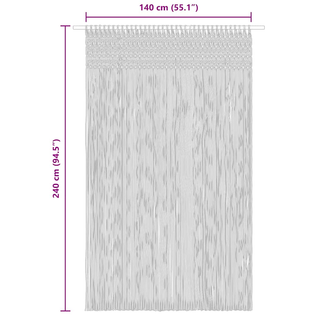 Κουρτίνα Μακραμέ Taupe 140 x 240 εκ. Βαμβακερή