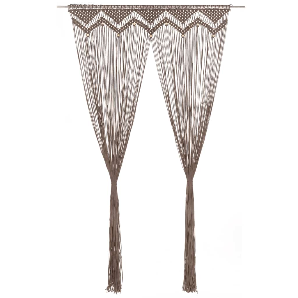 Κουρτίνα Μακραμέ Taupe 140 x 240 εκ. Βαμβακερή