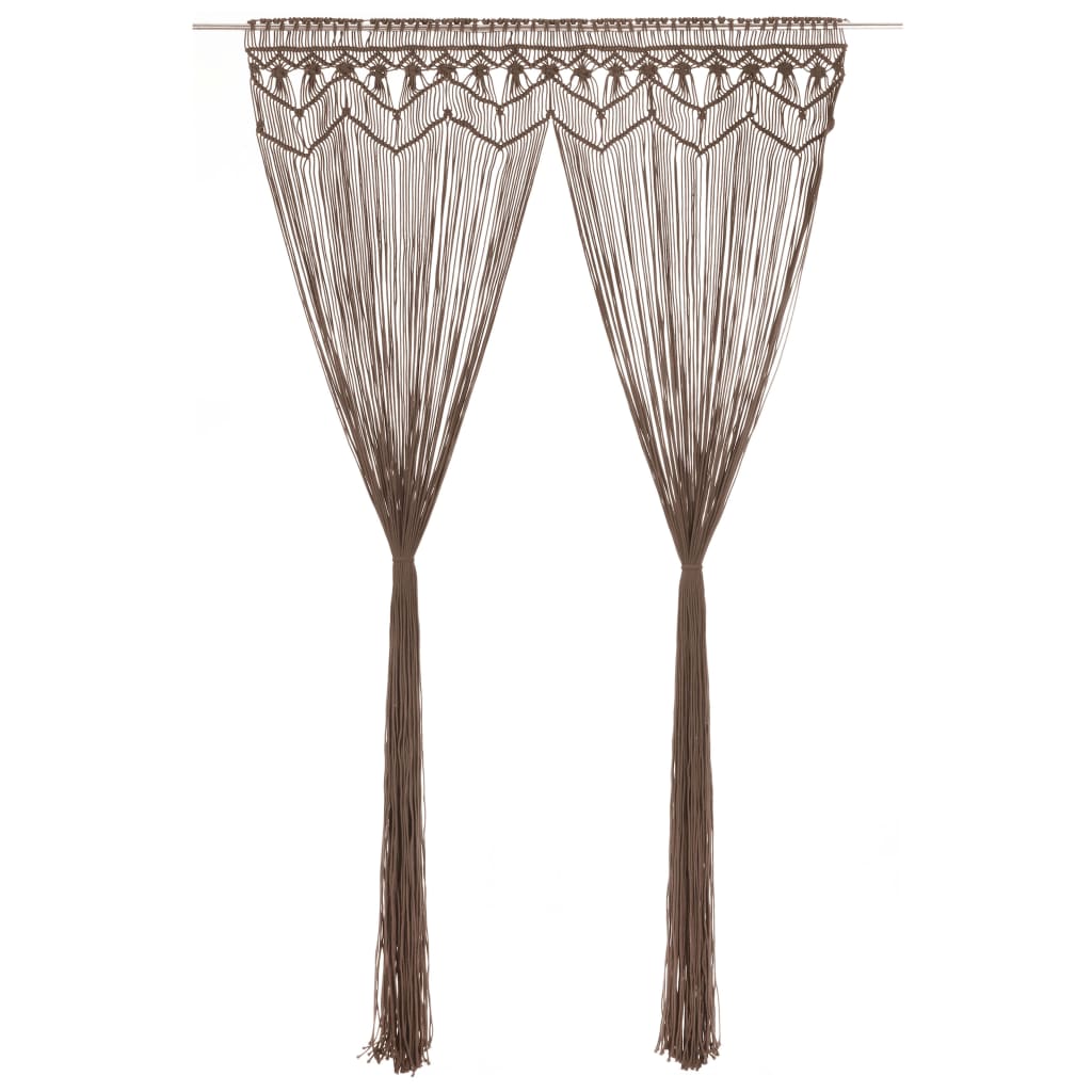 Κουρτίνα Μακραμέ Taupe 140 x 240 εκ. Βαμβακερή