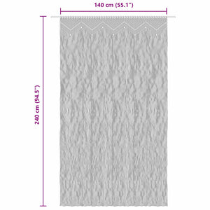 Κουρτίνα Μακραμέ Μπλε 140 x 240 εκ. Βαμβακερή