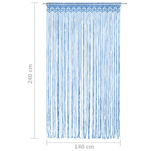 Κουρτίνα Μακραμέ Μπλε 140 x 240 εκ. Βαμβακερή