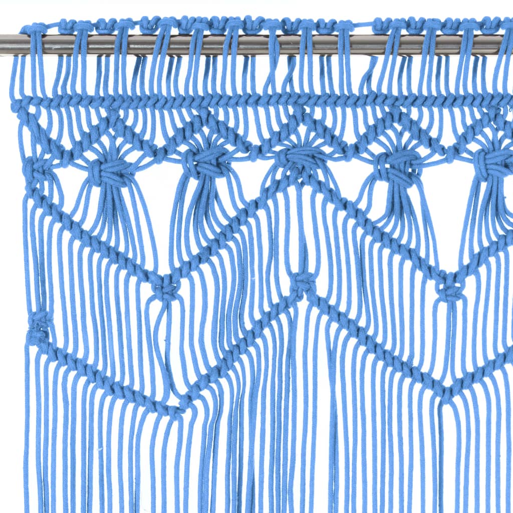 Κουρτίνα Μακραμέ Μπλε 140 x 240 εκ. Βαμβακερή