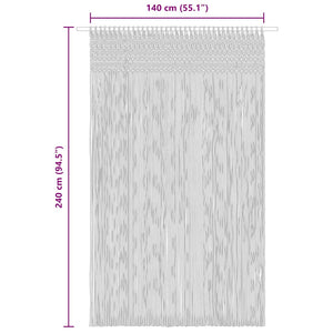 Κουρτίνα Μακραμέ Ανθρακί 140 x 240 εκ. Βαμβακερή