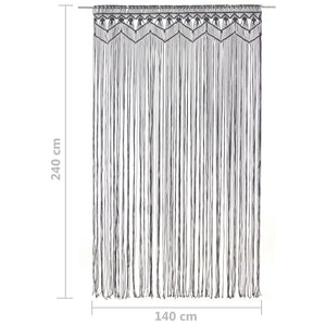 Κουρτίνα Μακραμέ Ανθρακί 140 x 240 εκ. Βαμβακερή