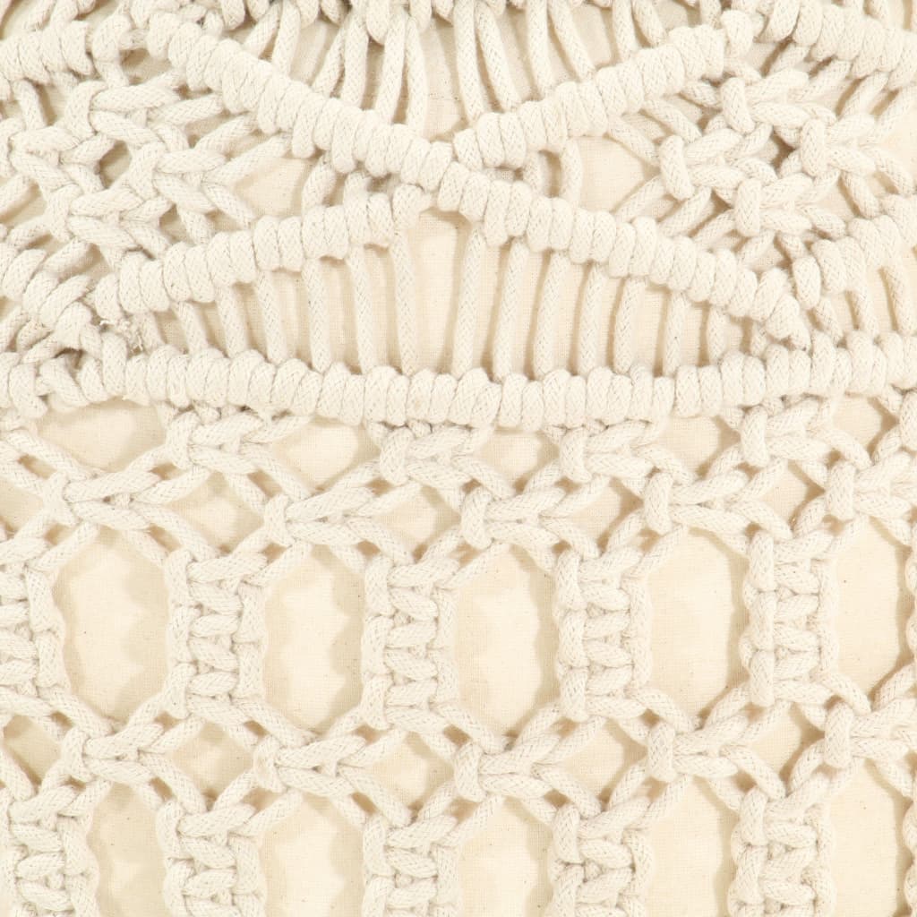 Πουφ Χειροποίητο Μακραμέ 45 x 30 εκ. από Βαμβάκι