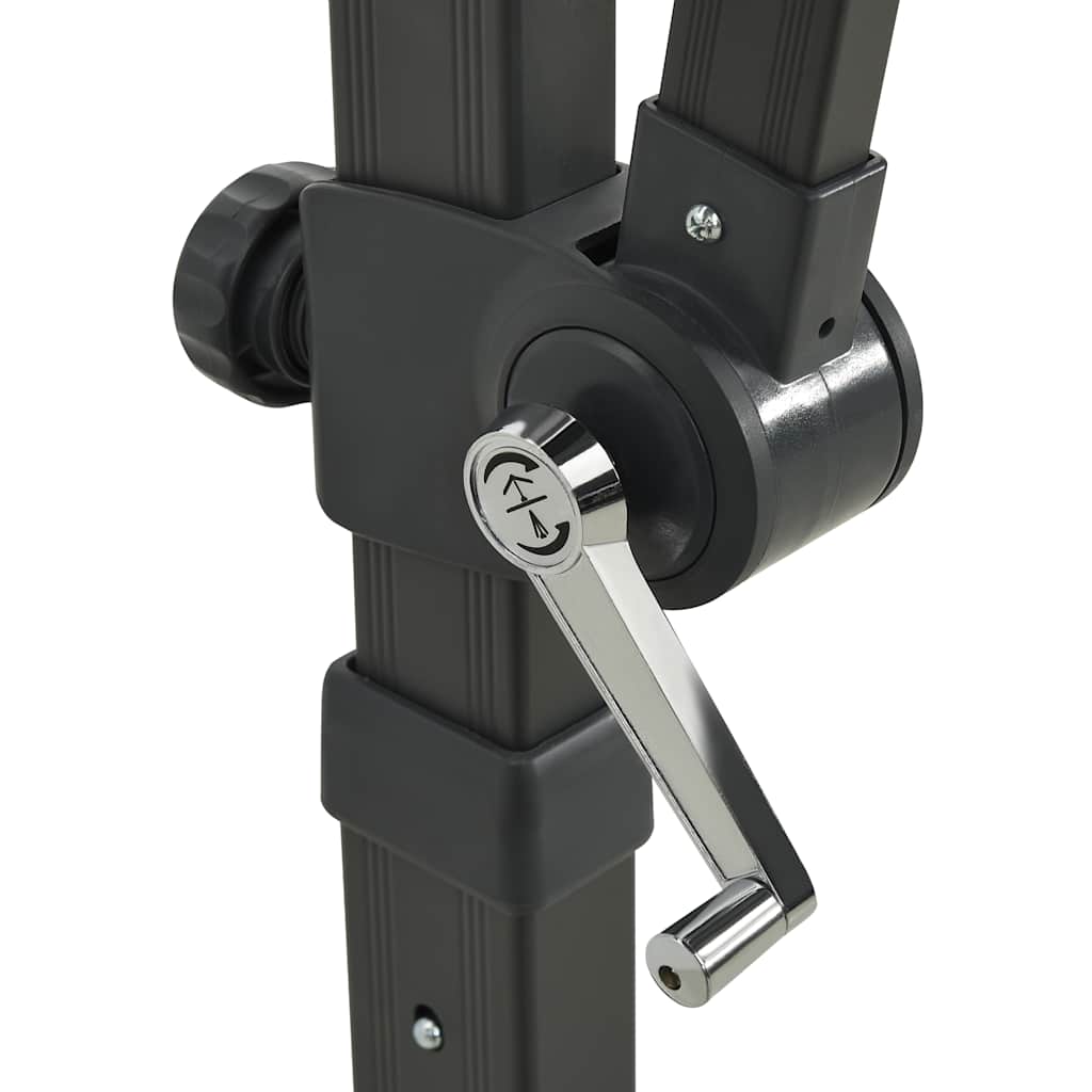 Ομπρέλα Κρεμαστή Κήπου με Ιστό και LED Ανθρακί 300 εκ.