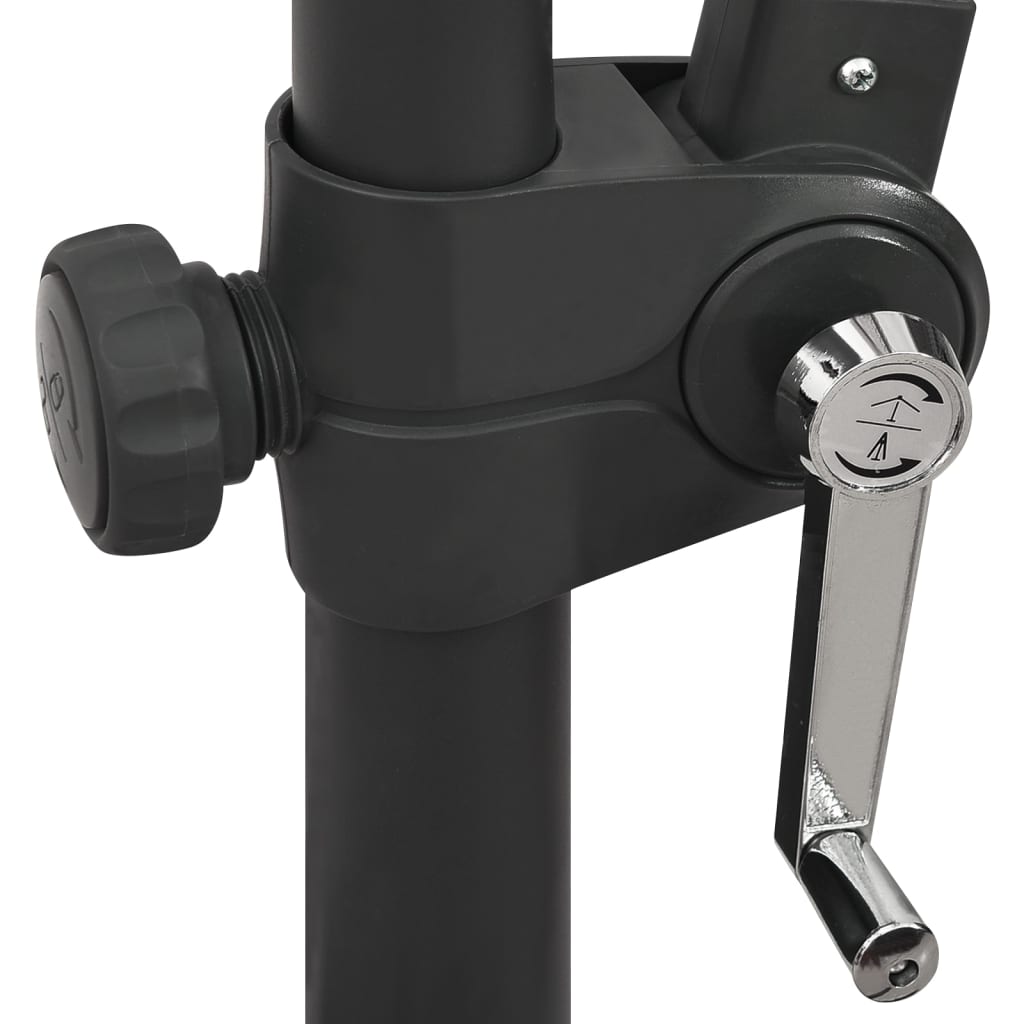 Ομπρέλα Κρεμαστή Κήπου με Ιστό και LED Μαύρη 300 εκ.