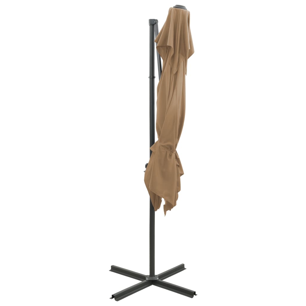 Ομπρέλα Κρεμαστή Κήπου με Διπλή Οροφή Taupe 250 x 250 εκ.