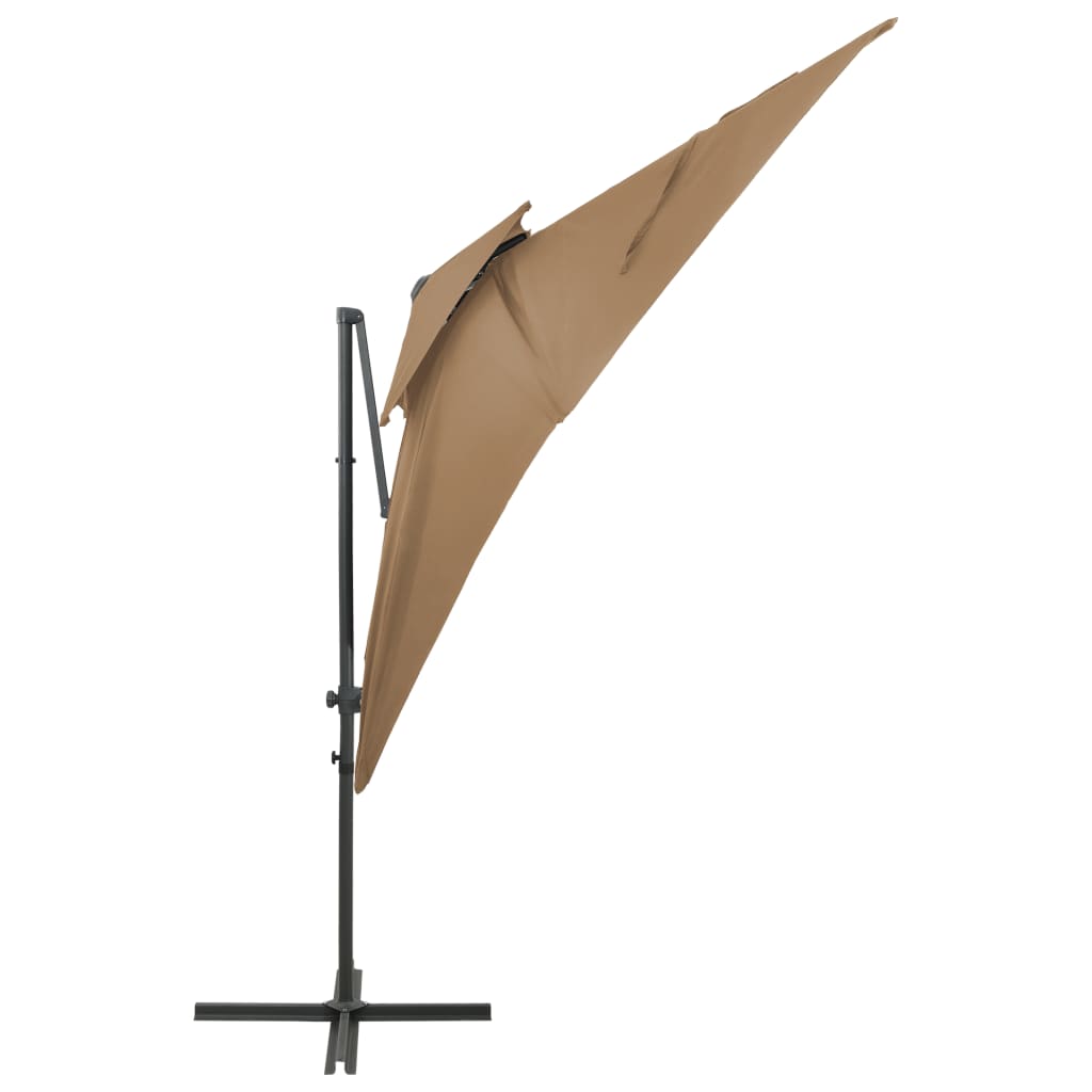 Ομπρέλα Κρεμαστή Κήπου με Διπλή Οροφή Taupe 250 x 250 εκ.