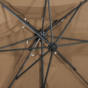 Ομπρέλα Κρεμαστή Κήπου με Διπλή Οροφή Taupe 250 x 250 εκ.