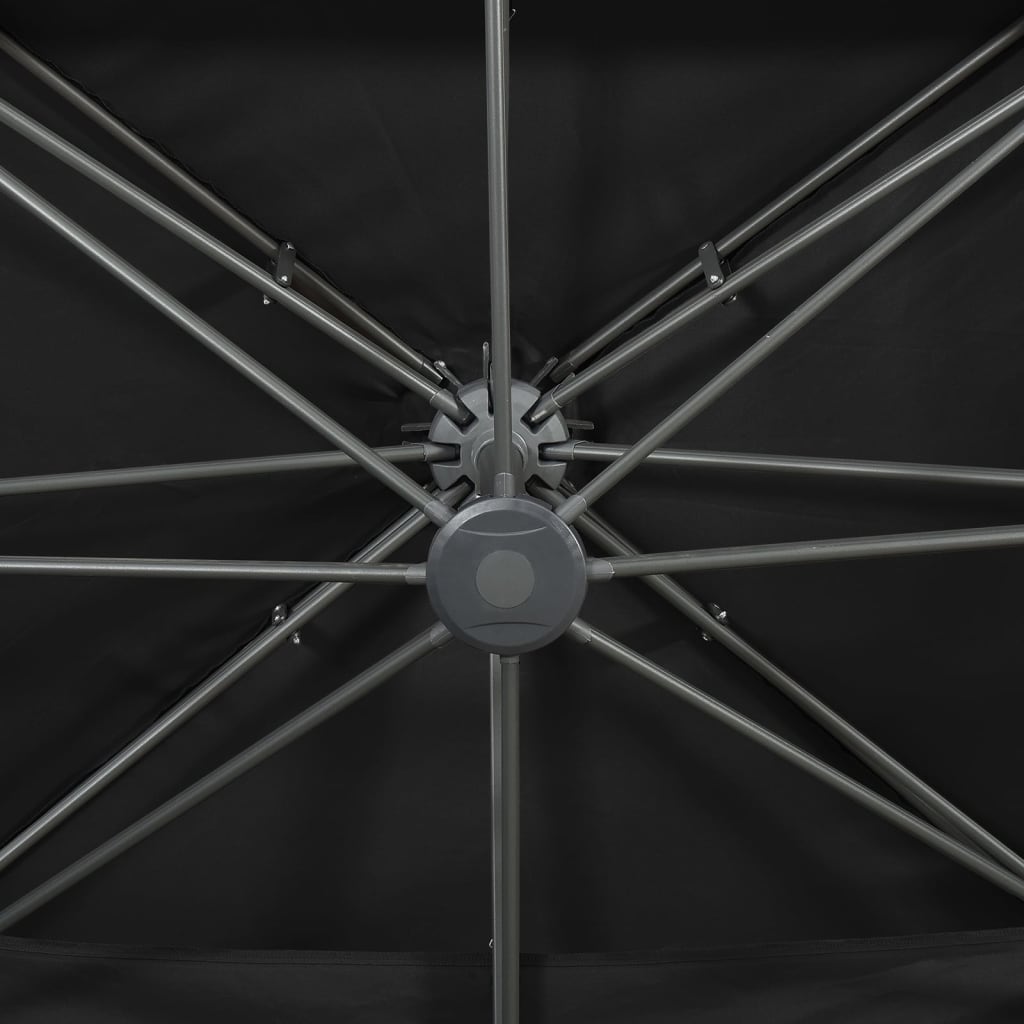 Ομπρέλα Κήπου με Διπλή Κορυφή Μαύρη 400x300 εκ.