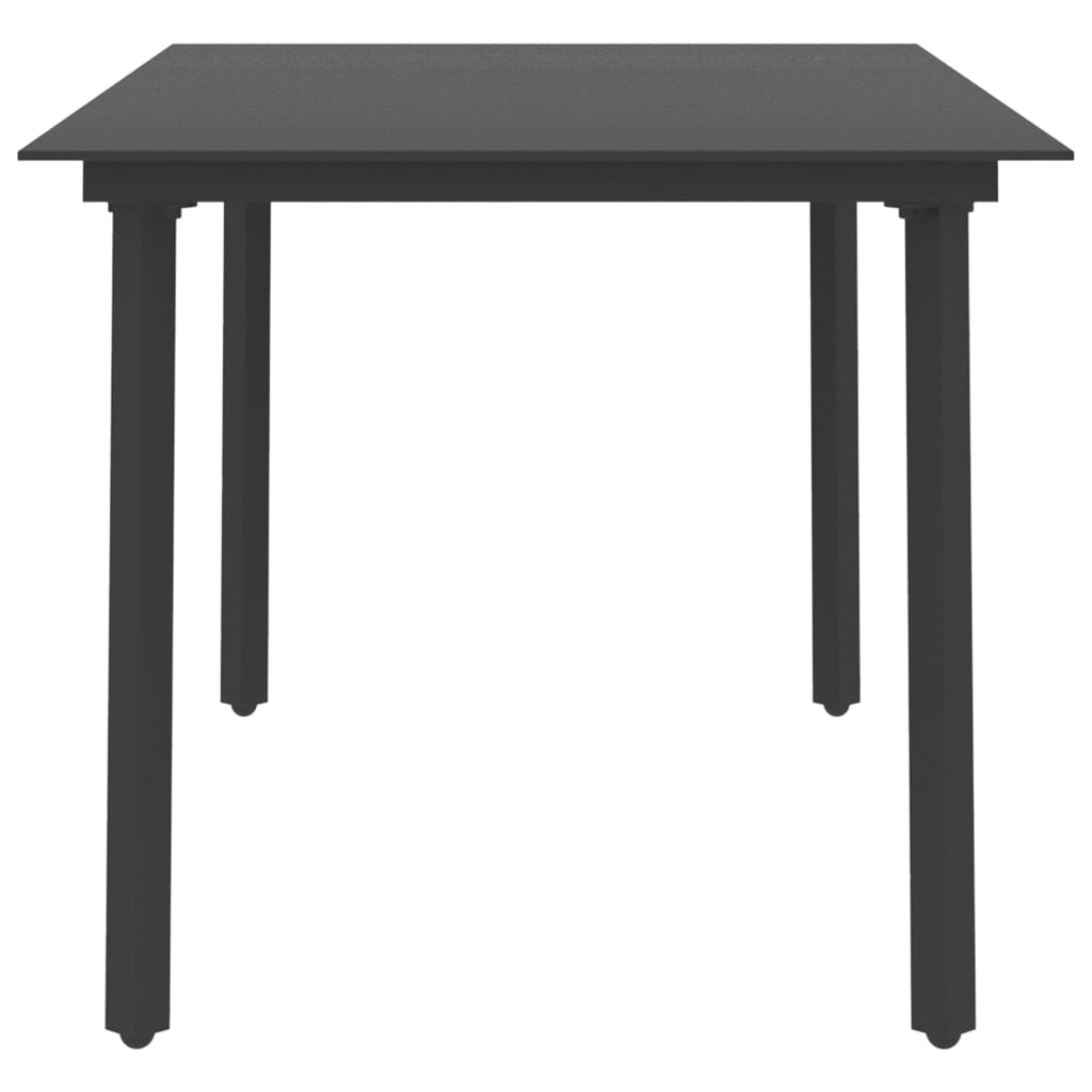 Τραπεζαρία Κήπου Μαύρη 150 x 80 x 74 εκ. από Ατσάλι / Γυαλί
