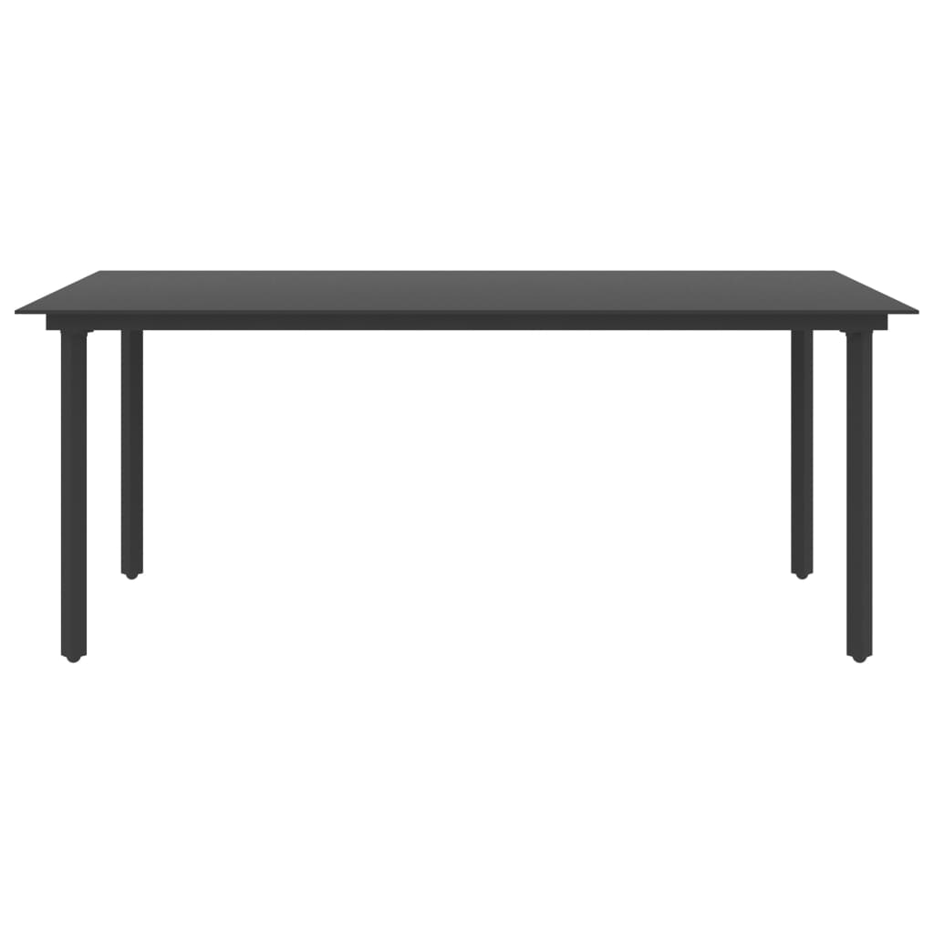 Τραπεζαρία Κήπου Μαύρη 190 x 90 x 74 εκ. από Ατσάλι / Γυαλί - Pakobazaar