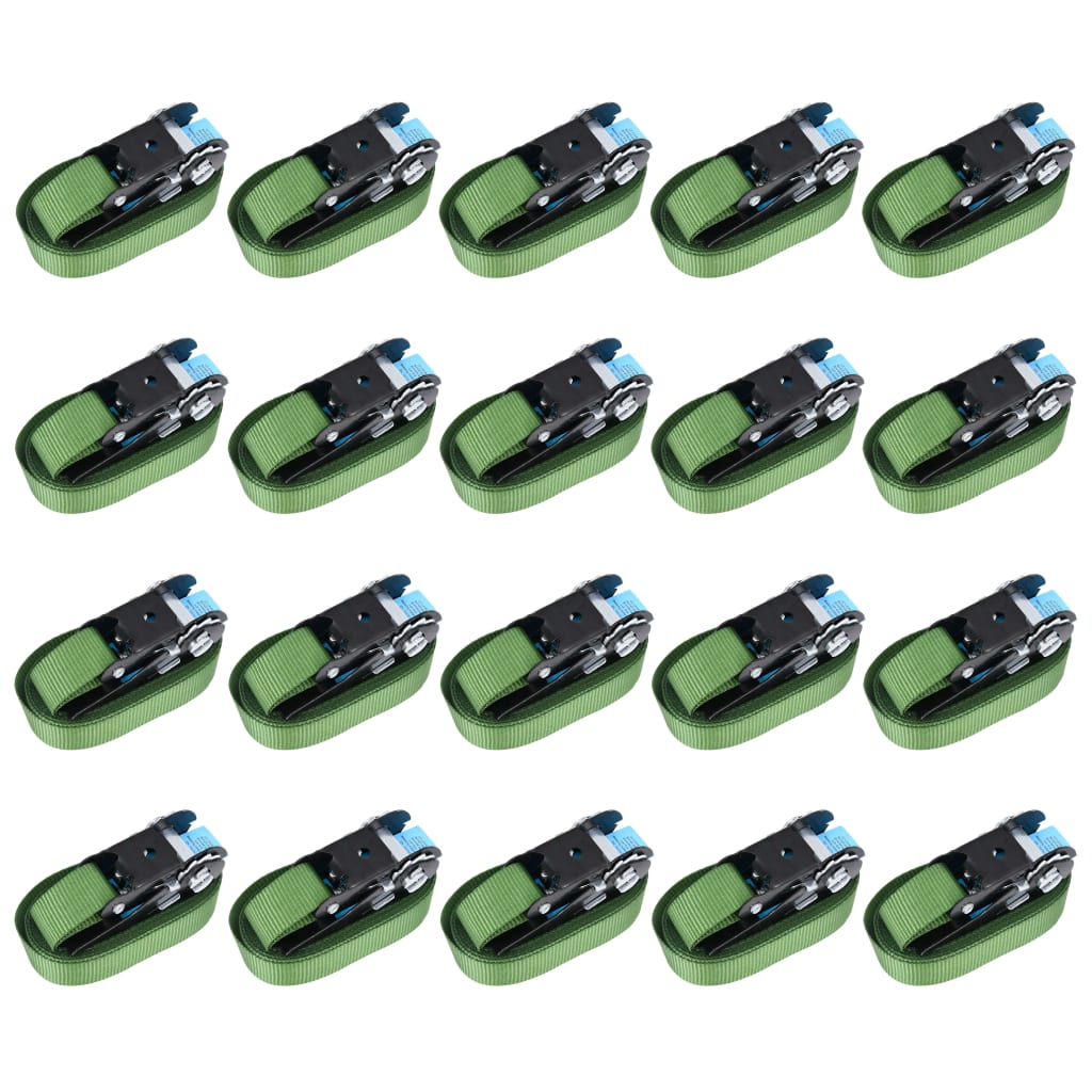 Ιμάντες Πρόσδεσης με Καστάνια 20 τεμ. Πράσινοι 800 daN 6 μ. - PAKOBAZAAR