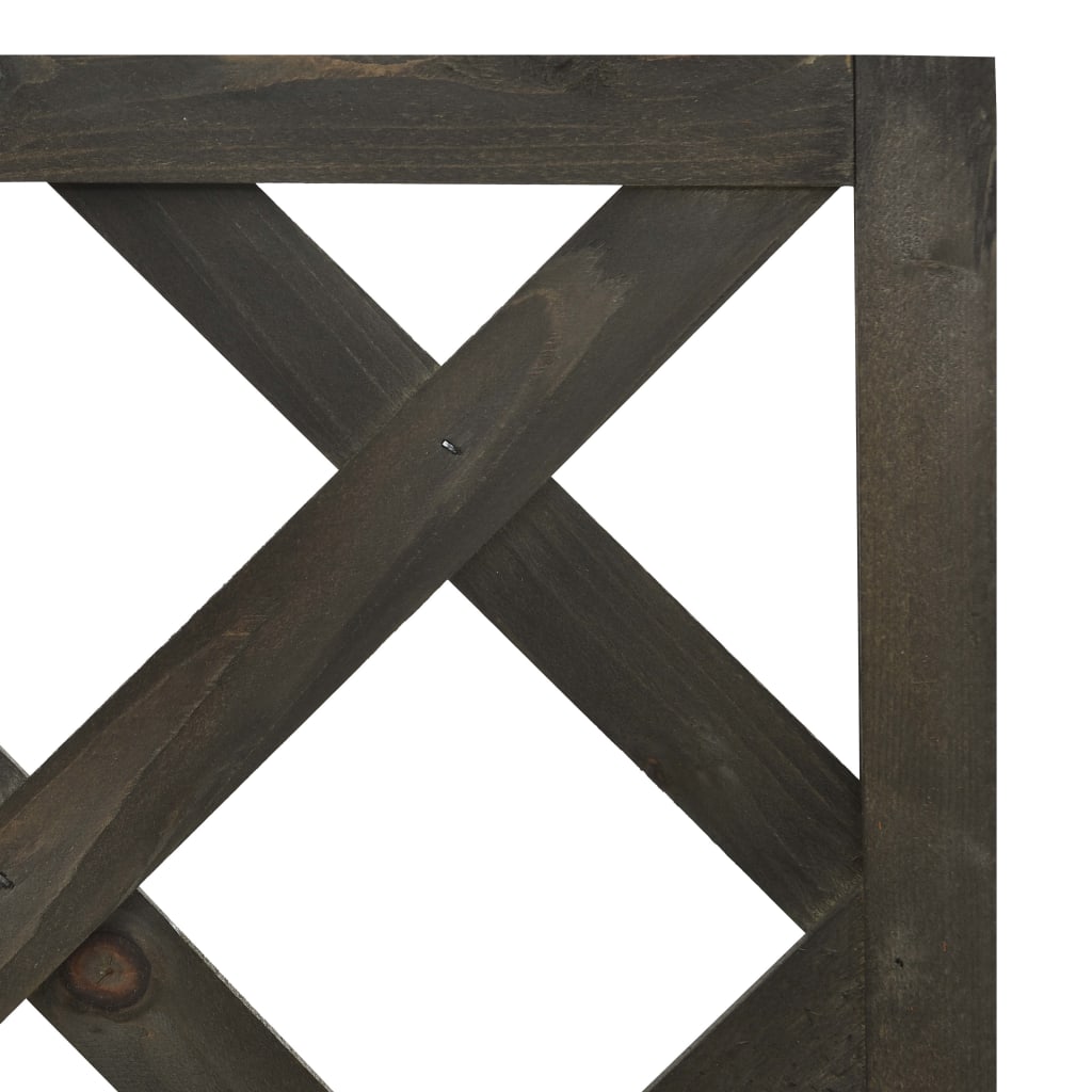 Γλάστρα Γωνιακή με Καφασωτό Γκρι 40x40x150 εκ. Ξύλο Ελάτης