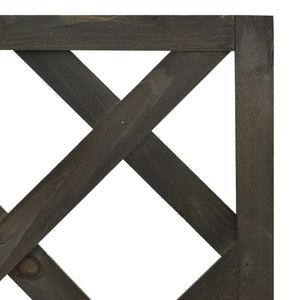 Γλάστρα Γωνιακή με Καφασωτό Γκρι 40x40x150 εκ. Ξύλο Ελάτης