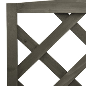 Βάση Φυτών με Καφασωτό Γκρι 70x42x120 εκ. Μασίφ Ξύλο Ελάτης