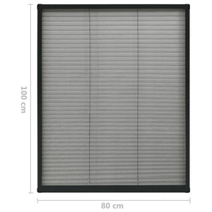 Σήτα Παραθύρου Πλισέ Ανθρακί 80 x 100 εκ. από Αλουμίνιο - PAKOBAZAAR