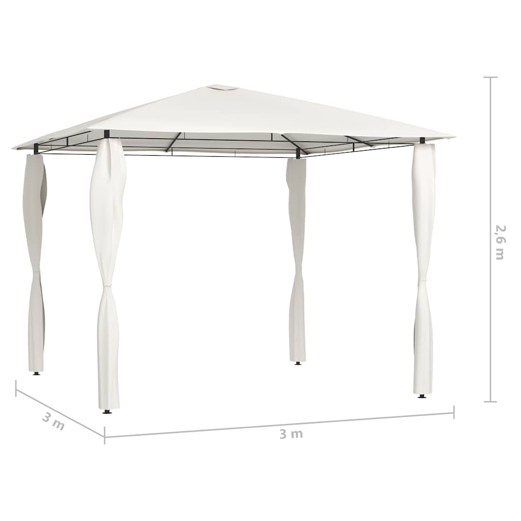 Κιόσκι με Καλύμματα Στύλων Κρεμ 3 x 3 x 2,6 μ. 160 γρ./μ²