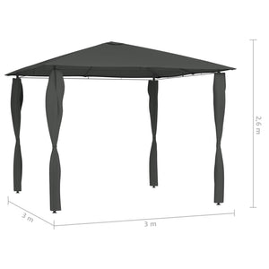 Κιόσκι με Καλύμματα Στύλων Ανθρακί 3 x 3 x 2,6 μ. 160 γρ./μ²