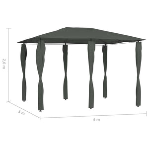 Κιόσκι με Καλύμματα Στύλων Ανθρακί 3 x 4 x 2,6 μ. 160 γρ./μ²