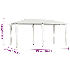 Κιόσκι με Καλύμματα Στύλων Κρεμ 2,98x5,3x2,59 μ. 160 γρ./μ²
