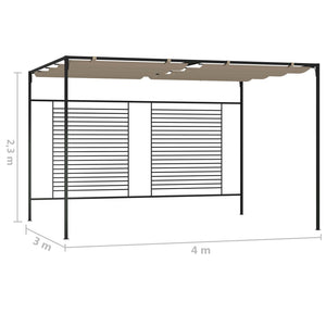 Κιόσκι Γκρι / Μπεζ 3 x 4 x 2,3 εκ. 180 γρ./μ² με Συρόμενη Οροφή