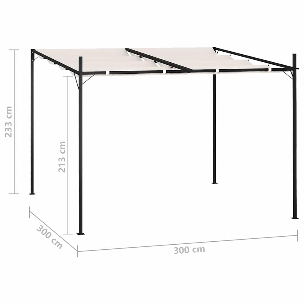 Κιόσκι με Πτυσσόμενη Οροφή Κρεμ 300 x 300 x 233 εκ.